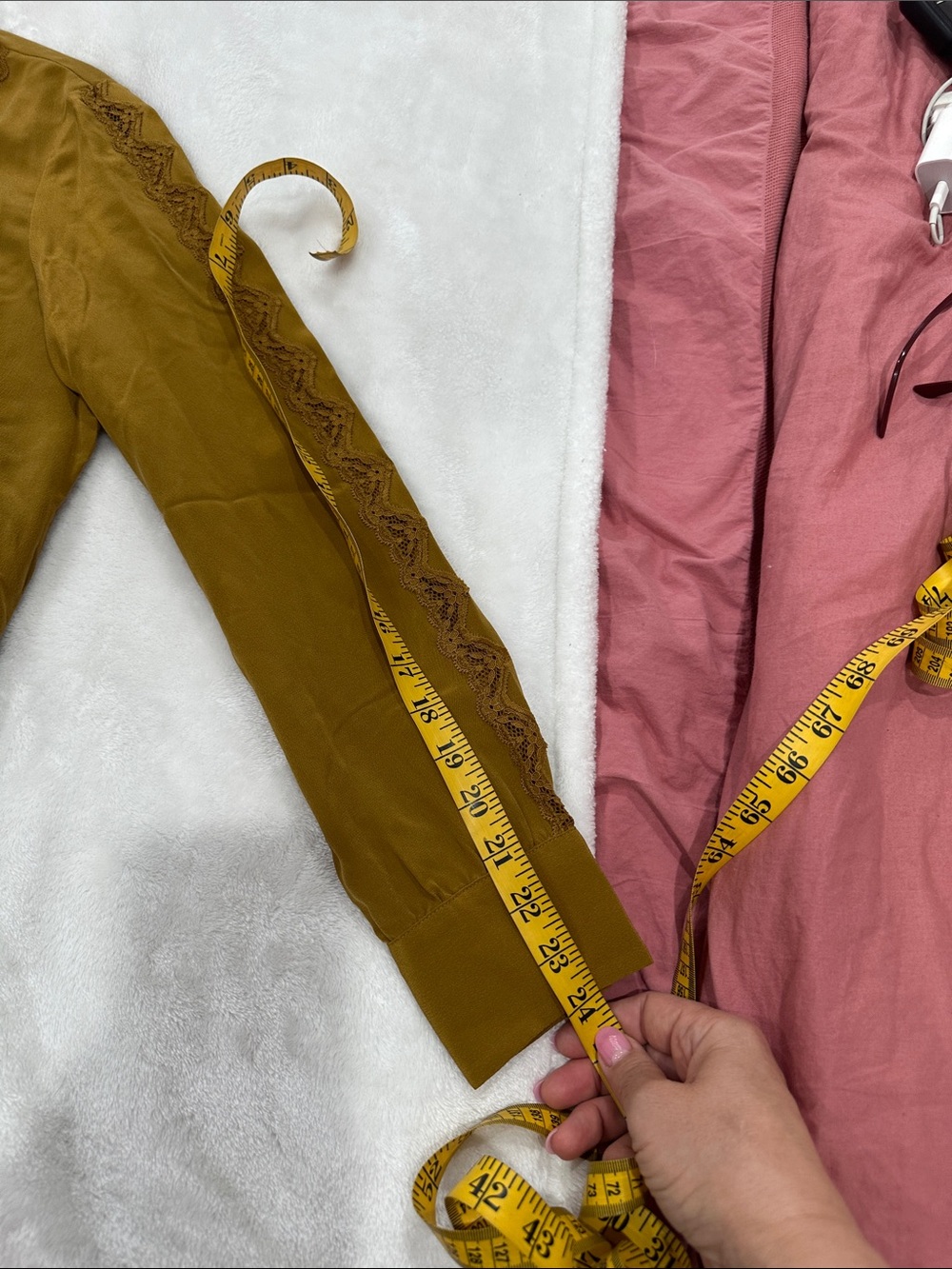 Sezane Olive-Mustard Embroidered Button shirt size 4 - Picture 2 of 16
